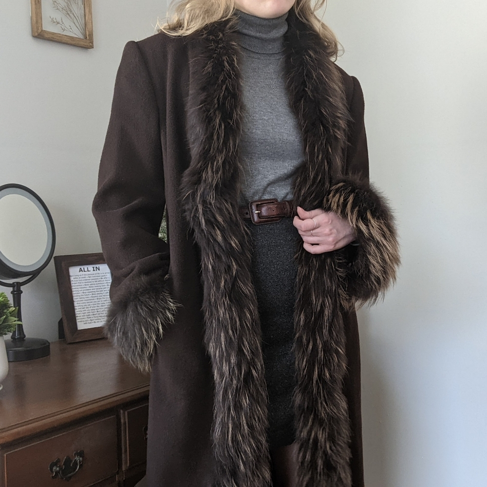 Vintage Lamb's Wool Long Overcoat